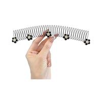 Horquillas elásticas para el cabello, fijador de acabado de cabello, peine, flores, soporte invisible, accesorios para el cabello, pasadores elásticos, clip invisible para flequillo con flores, peine