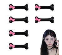 Horquillas en forma de hueso de halloween para mujeres niñas accesorios de halloween para niñas mujeres pinzas de pelo nudo accesorios de cosplay trajes decorativos para Halloween 6 unids