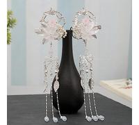 Horquillas for el pelo de boda hechas a mano, horquilla de boda, horquillas for el pelo de novia, estilo chino antiguo, delicado vestido Hanfu, hoja de flor, borla larga, colgante, horquillas, clips,