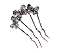 Horquillas Francesas Para Pelo | Tirabuzón de 4 Púas con | Rhinestones - Horquillas En Forma De U | para Boda Evento Social Graduación Shower