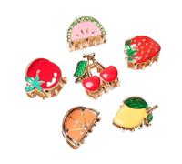 Horquillas Frutas 6 Piezas Pinzas Pelo Mujer Frutas Pinzas Pelo Cerezas Sandia Limones Fresa Tomates Naranjas para Accesorios Pelo Verano, Regalos, Fiestas Temáticas