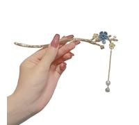 Horquillas,horquillas para el pelo,horquillas para Palillo de pelo de moda for moños, palillos de pelo con borlas de flores, horquilla elegante for mujer, accesorio for el cabello(Blue)