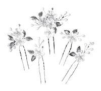 Horquillas MoñO 5pcs/1set Transparent Material Crystal Flower Hairpin Pin Headpiece Bridal Wedding