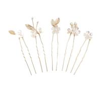 Horquillas MoñO 5pcs/pack Flower Clip Women Hair Pearl Wedding Comb Bridal Accessories Jewelry Hairpin(Color2)