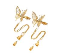 Horquillas MoñO 6pcs Butterfly Hairpin Vintage Elegant Tassel Hair Clip Moving Bangs Side Trembling Headdress(6pcs gold Tassel)