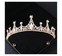 Horquillas MoñO Gold Color Crystal Bridal Tiaras And Crowns Rhinestone Prom Diadem Headband Wedding Hair Accessories Jewelry Crown Tiara(RED)