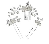 Horquillas MoñO Pearls Wedding Flower Hair Comb Bride Pins Clips Set Cute Fork Headpieces For Women Jewelry Accessory(J7373S)