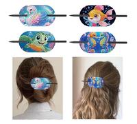 Horquillas ovaladas de diamante para mujer, horquillas de PET, lazos fijos de pelo largo, accesorios ovalados decorativos para el cabello para peinados fijos, animales acuáticos