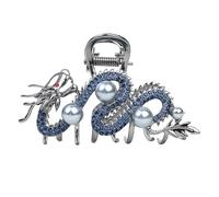 Horquillas para el cabello: aleación de zinc, pinza para el pelo de metal, horquillas de mujer, broche de dragón chino, exclusivo clip garra dragón look elegante, peinados cuidados, regalo