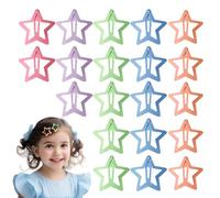 Horquillas para el con diseño de estrella, estrella de metal, elegantes y coloridas, 20 horquillas de estrellas coloridas, accesorios antideslizantes para el, pinzas de metal con botón de