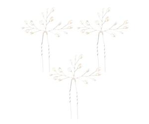 Horquillas para el pelo con perlas, 3 piezas de accesorios para el cabello de boda, 4.3 x 2.75 pulgadas, elegantes pinzas de perlas para mujeres y niñas, novia, dama de honor, graduación, banquete