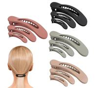 Horquillas para el pelo con pico de pato - 12 pinzas para el pelo con pico de pato no se doblan - Alfombrilla antideslizante Barrettes de moda para lavar y peinar para el ocio y el salón