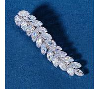 Horquillas para el pelo de cocodrilo con diamantes de imitación para mujer, horquillas de cristal de circonita cúbica, accesorios para el cabello de boda, fino y grueso, joyería para el cabello de