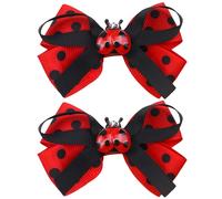 Horquillas para el pelo de mariquita roja con moño para el pelo, bonitos pasadores para niñas, horquillas divertidas de animales, accesorios para el cabello para el regreso a clases (estilo-02)