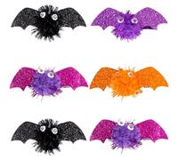 Horquillas para el pelo de murciélago de Halloween, accesorios de disfraz para niños, horquillas aladas negras y moradas, decoración espeluznante para el cabello para Halloween