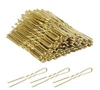 Horquillas para el pelo en forma de U, 100 horquillas rubias para mujeres y niñas con caja (dorado, 2.4 pulgadas)
