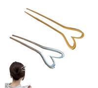 Horquillas para el pelo en forma de U, en forma de U, horquillas de metal en forma de corazón, horquillas doradas plateadas en forma de U, horquillas de metal para el pelo