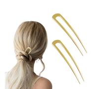Horquillas Para El Pelo Francesas En Forma De U, Material MetáLico, Sencillas, Elegantes, De Superficie Lisa, CóModas De Llevar, Para Todos Los Accesorios De Peinado (Dorado, Plateado)