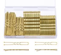 Horquillas para el pelo, horquillas rubias en forma de U para mujer, redes para moños con caja, 2.4 y 2 pulgadas