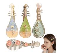 Horquillas para el pelo para mujer, con forma de violín con de perlas, 4 piezas elegantes accesorios para el cabello para mujeres, niñas, escuela, boda, , concierto