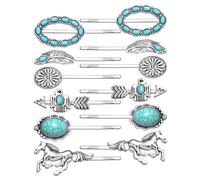 Horquillas para el pelo retro para mujeres y niñas, horquillas decorativas, color turquesa, retro, horquillas vintage, horquillas para el pelo vaquera, horquillas para el pelo estilo bohemio,