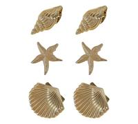 Horquillas Para Mujer De 6 Piezas, Forma De Estrella De Mar Dorada, Decoración De Clip De Metal Pequeño, Accesorios De Decoración De Peinado, Vestimenta Informal De Fiesta Junto Al Mar.