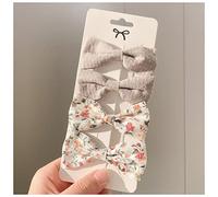 Horquillas Pelo 4 pcs/set de algodón lino leopardo estampado bowknot Play Clips for niñas lindas Harrettes Safty Heleduras de cabello Horquillas(6)