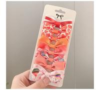 Horquillas Pelo 8pcs / lote Grosgrain Cinta Pelo Bows Clips Print Mini Arcos for Girls Headwear Best Gifts Horquillas(9)