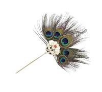 Horquillas Pelo Mujer 2 horquillas tradicionales con plumas de pavo real for mujer, aleación larga, forma abanico flores, accesorios for el cabello, joyería(Color-01)