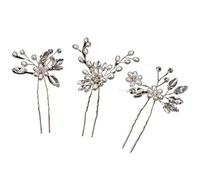 Horquillas Pelo Mujer 3Pcs Bridal Pin Metal Barrette Clip Hairpins Rhinestone Wedding Hairstyle Design Tools Women Hair Accessories(Color 05)
