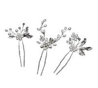 Horquillas Pelo Mujer 3Pcs Bridal Pin Metal Barrette Clip Hairpins Rhinestone Wedding Hairstyle Design Tools Women Hair Accessories(Color 04)
