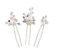 Horquillas Pelo Mujer 3Pcs Bridal Pin Metal Barrette Clip Hairpins Rhinestone Wedding Hairstyle Design Tools Women Hair Accessories(Color-23)