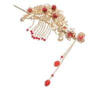 Horquillas Pelo Mujer Flor Roja de Aleación, 2 Piezas Vintage | Pinzas Cabello Clásicas, Cómodas y Elegantes, para Banquete y Aniversario, Uso Prolongado