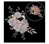 Horquillas Pelo Mujer Gold Color Flower Bridal Barrettes Pearl Rhinestone Hair Clip For Friends Wedding Accessories(Color1)