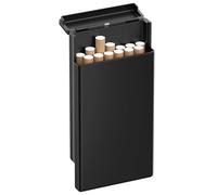 HORRAu Pitilleras para Cigarrillos portátil, Caja para Cigarrillos Negra, Cigarette Case sin Botón, pequeño Regalo también para Hombres y Mujeres