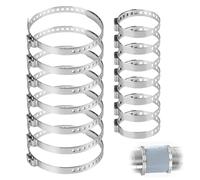 HORREX 14 Piezas Abrazaderas Interminables de Acero Inoxidable 304, Abrazaderas de Manguera Ajustables para Tuberías Agua/Gas/Automóviles/Manguera Vacío (7 Pequeños 20-50 + 7 Grandes 50-120)