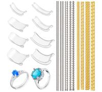 HORREX 16 Piezas Ajustador de Anillos Invisible, Anillas Alambre en Espiral Ajustador de Anillos Plástico, Ring Sizer Práctico Reductor del Tamaño Universal para Hombres y Mujeres Cambiar