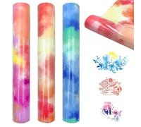 HORREX 3 Piezas Arcoíris Vinilo Textil Termoadhesivo, Degradado Flexible Vinilo Permanente para Cricut Maker, Silhouette Cameo para Ropa, Gorras, Pantalones, Otros Tejidos