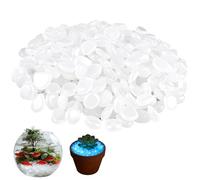 HORREX 300 Piezas Piedras Luminosas, Fluorescente Piedra Guijarros Blanco | Grava de Resina Decorativa Jardín para Decoración Exteriores Acuarios Macetas Terraza y Pasarela, Emisión de luz Repetitiva