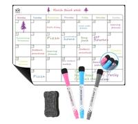 HORREX Calendario Magnetico Nevera Tamaño A3, Planificador Semanal Nevera, Monthly Planner 3 Marcadores de Pizarra Blanca y 1 Borrador, Calendario Pizarra para Planificar Tareas, Menú y Lista