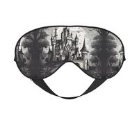 Horrible Fairy Tale Castle01 Máscara de ojos para dormir, máscara de sueño que bloquea perfectamente la luz para hombres y mujeres, diadema suave y cómoda para viajes