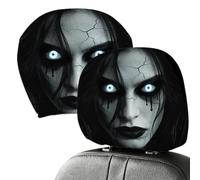 Horrible Ghost Car Headrest Covers - 2 piezas de poliéster 26 x 28 cm | Funny Headrest Sleeve, Creepy Auto Ornament, Scary Seat Cover Set, Haunted Car Decoration | Party Decor