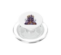Horrible Halloween Mansion Spire Reloj Murciélagos Luna PopSockets PopGrip para MagSafe