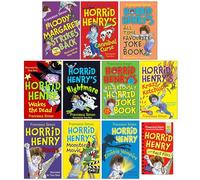 Horrid Henry Francesca Simon 11 Books Collection Set (Horrid Henry Funny Fact Files,Moody Margaret Strikes Back,Cannibal Curse,All Time Favourite Joke Book,Wakes the Dead,Nightmare,Joke Book & More)