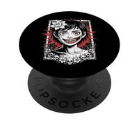 Horror Anime Goth Girl Espeluznante japonés Y2K Horror Manga PopSockets PopGrip Adhesivo