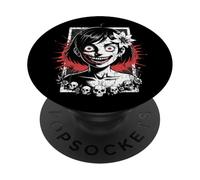 Horror Anime Goth Girl Espeluznante japonés Y2K Horror Manga PopSockets PopGrip Adhesivo