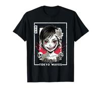 Horror Anime Goth Girl Oni Máscara Espeluznante Japonés Terror Manga Camiseta