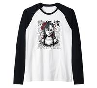 Horror Anime Goth Girl Oni Máscara Espeluznante Japonés Terror Manga Camiseta Manga Raglan