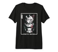 Horror Anime Goth Girl Oni Máscara Espeluznante Japonés Terror Manga Camiseta Premium