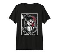 Horror Anime Goth Girl Oni Máscara Espeluznante Japonés Terror Manga Camiseta Premium